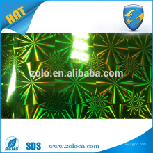 Self adhesive holographic reflective film in different designs colors
